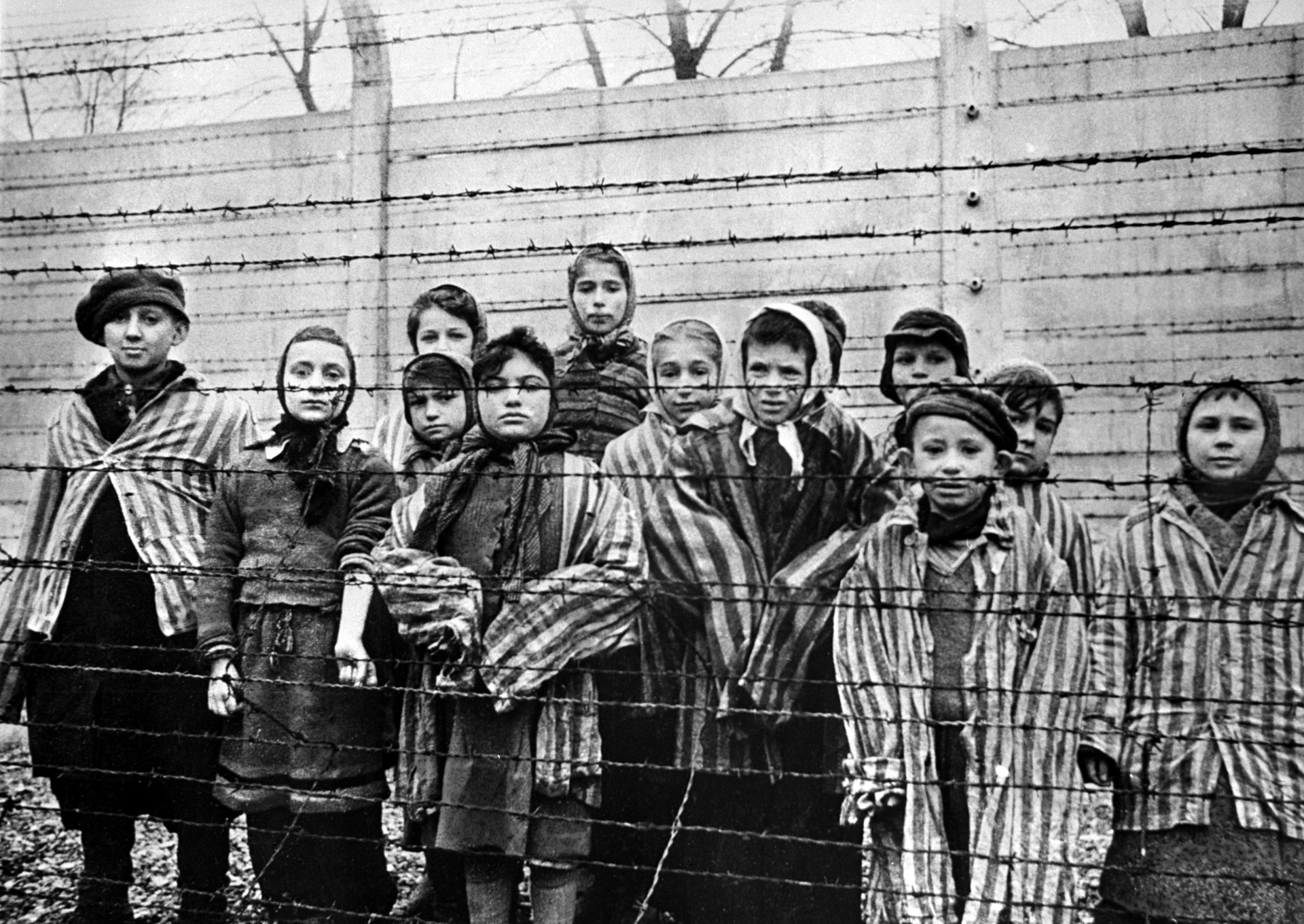 Niños en el campo de Auschwitz