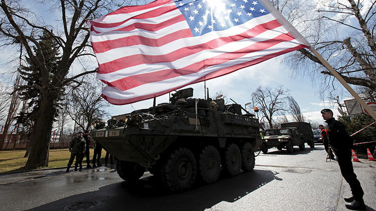 Militares estadounidenses en Praga, la República Checa. 30 de marzo de 2015