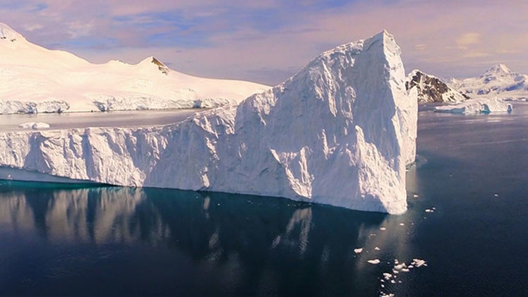 Ballenas y hielos azules de la Antártida: Video estupefaciente hecho con un dron