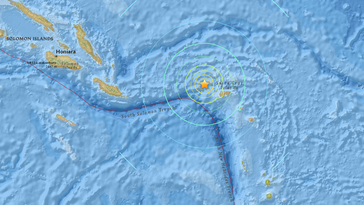 Alerta de tsunami en el Pacífico tras terremoto de magnitud 7,5 cerca de las Islas Salomón