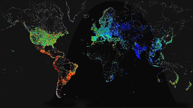 Imágenes espectaculares del mapa mundial de acceso a Internet