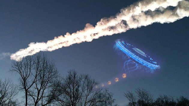 ¿Provocó un ovni la explosión del meteorito de Cheliábinsk?