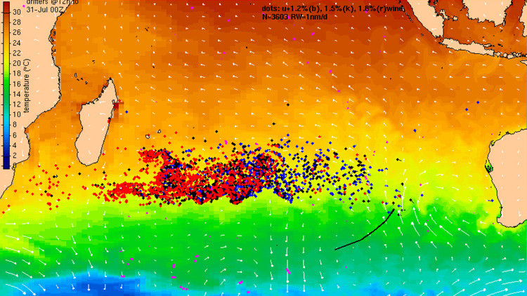 Un nuevo mapa interactivo oceánico explica cómo se mueven los restos del MH370