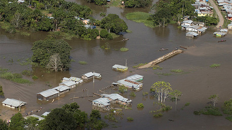 Inundación de la localidad de Tabatinga en el Estado brasileño de Amazonas, el 26 de april de 2015.