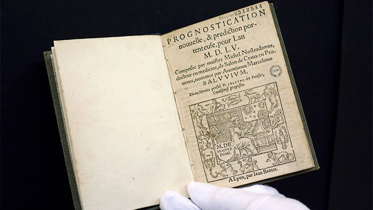 Una edición de las predicciones de Nostradamus del siglo XVI