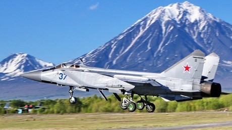 Un caza MiG-31 en la península rusa de Kamchatka