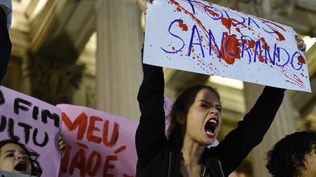 Protestas en Río de Janeiro en apoyo a la menor violada