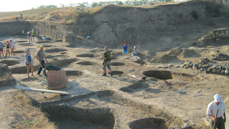 Vista de um dos locais de escavações 