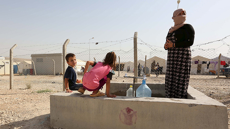 Mujeres yazidíes en el campo de refugiados Sharya en el norte de Irak