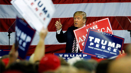 El candidato republicano Donald Trump, durante un acto de campaña electoral en Delaware (Ohio, EE.UU.), el 20 de octubre de 2016.