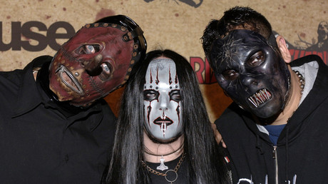 Los miembros de la banda Slipknot durante la entrega de los premios  Fuse/Fangoria Chainsaw en Los Angeles, EE.UU. 16 de octubre de 2006.