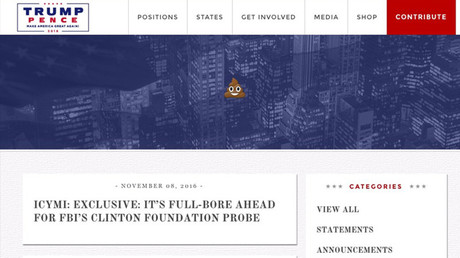 'Hackeo' electoral: internautas 'trolean' la web de Donald Trump con el 'emoji' del excremento