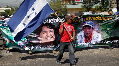 Durante una marcha en Tegucigalpa, 16 de marzo, 2016