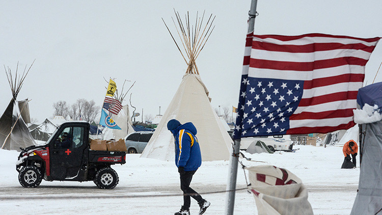 El campamento de los activistas contra el DAPL, Dakota del Norte, EE.UU., 29 de noviembre de 2016