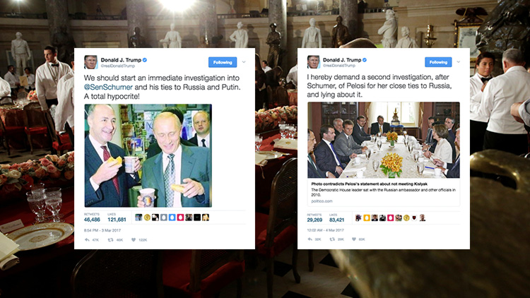 "¡Menudo hipócrita!": Trump publica una foto del líder demócrata de EE.UU. con Putin