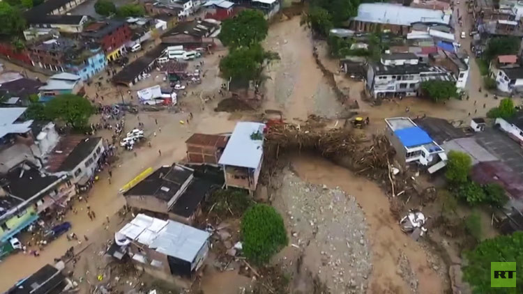 VIDEO: Las catastróficas consecuencias de la inundación en Colombia a vista de dron